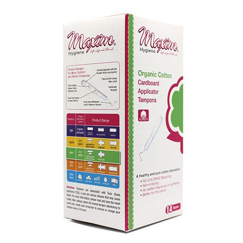 Organic Cotton Cardboard Applicator Tampons, SU