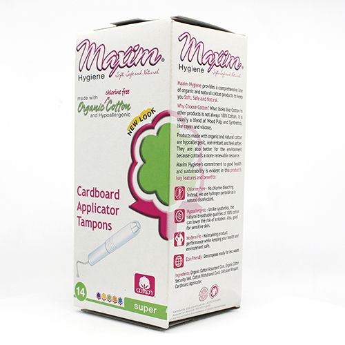 Organic Cotton Cardboard Applicator Tampons, SU