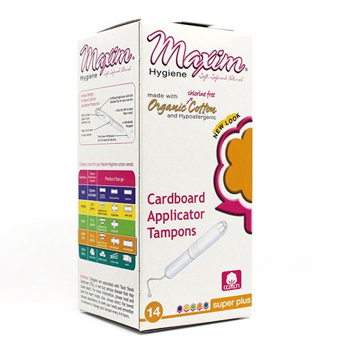 Organic Cotton Cardboard Applicator Tampons, SP