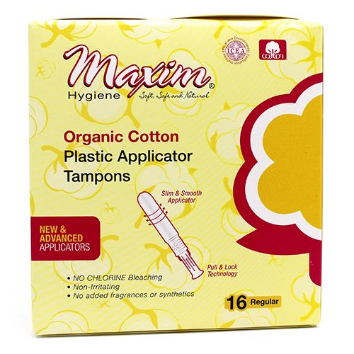 Organic Cotton Plastic Applicator Tampons, RE