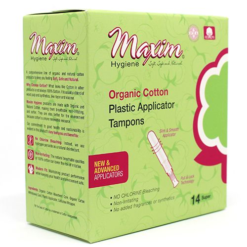 Organic Cotton Plastic Applicator Tampons, SU